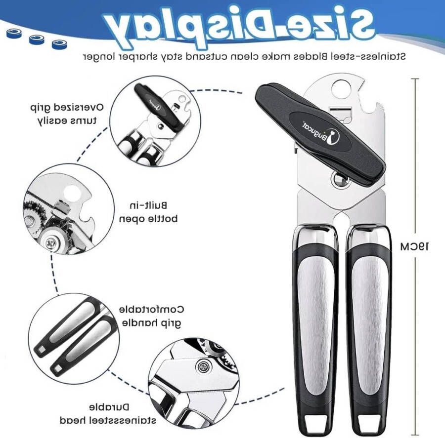 3-in-1 handmatige dekselopener veiligheidsflesopener roestvrij stalen opener keukenhulpje multifunctionele tool Blikopener