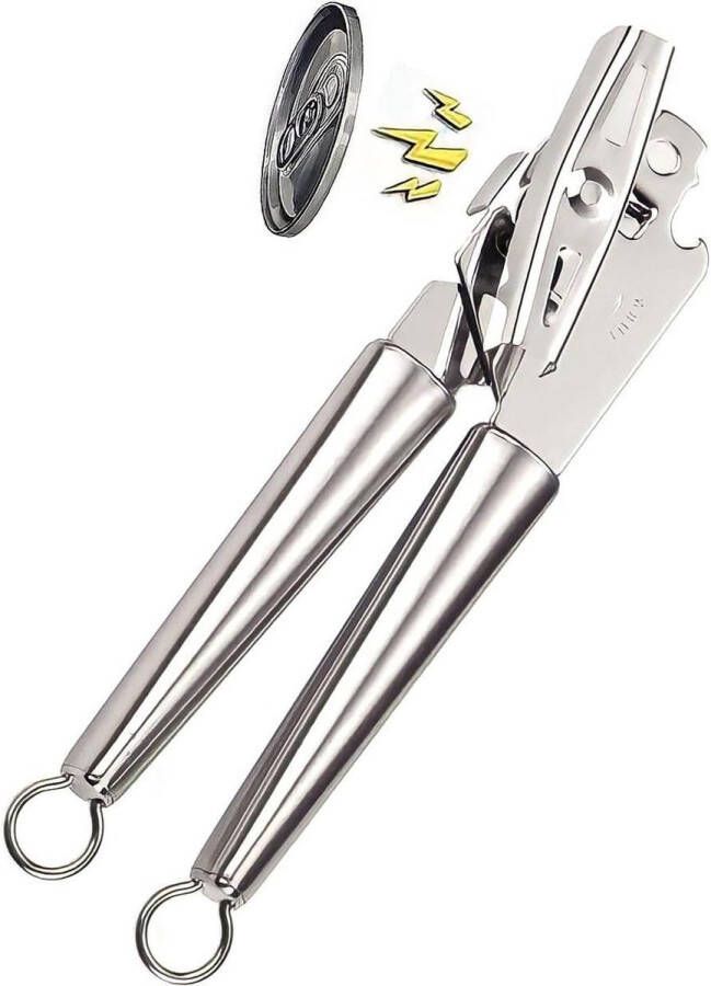 3-in-1 multifunctionele blikopener met magneet roestvrijstalen blikopener gladde randuitsnijding robuust handleiding comfortabele handgreep grote draaiknop Blikopener