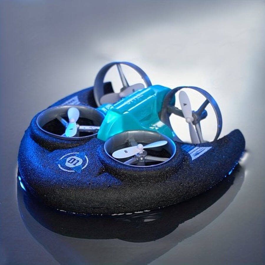 3-in-1 Quadcopter Hovercraft Bestuurbare Auto Vliegtuig Boot RC Vliegen Varen Rijden Blauw