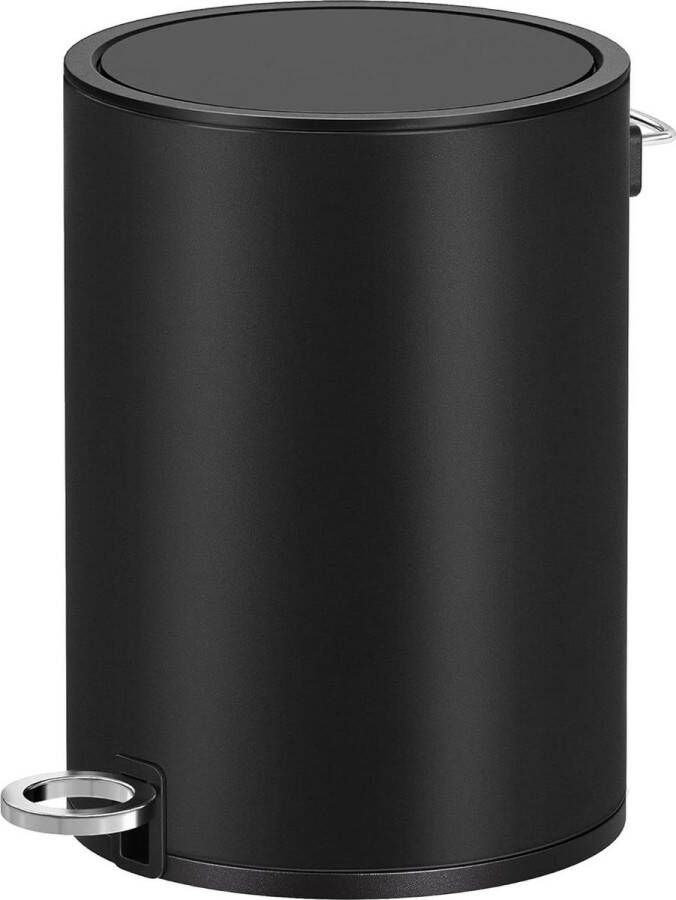 3 liter afvalbak voor badkamer softclose deksel uitneembare binnenbak zwart