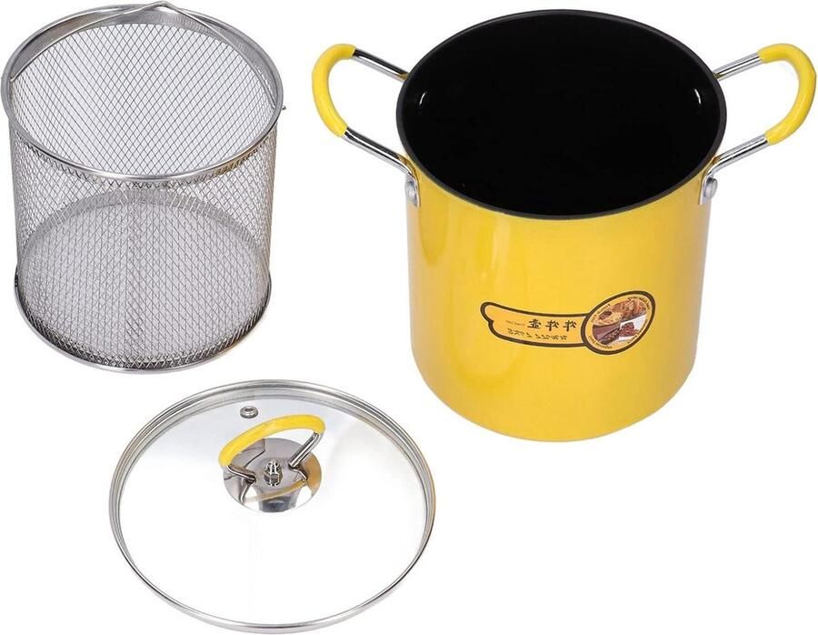 3 liter Mini frituurpan met mand roestvrij staal inclusief inductiekookplaat