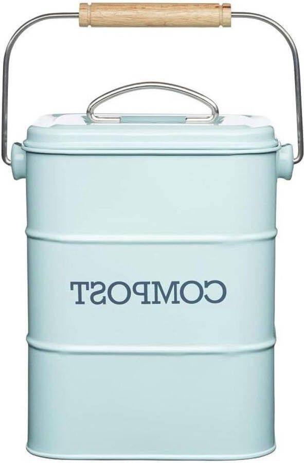 3 Liter Roestvrijstalen Compostemmer Eendenei Blauw Kitchen Craft Living Nostalgia