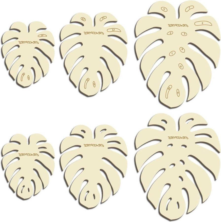 3 Size Palmblad Macrame Snijmallen Houten Rustieke Natuurlijke Houten Snijden Sjabloon Veer Kwastje Muur Opknoping Krans Tool Voor Diy Weave Ambachten Home Decor
