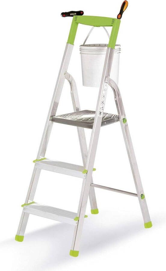 3 Stappen Groene Aluminium Ladder voor Thuisgebruik 11033 Ladder