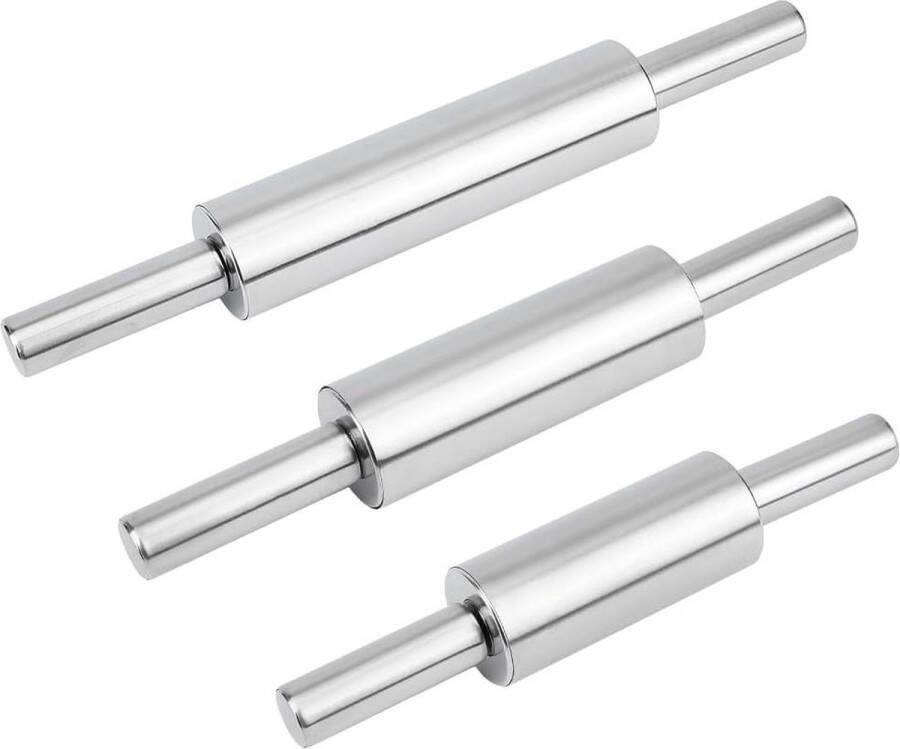 3 Stijlen 430 Roestvrij Staal Klei Rolling Pin Metalen Rolling Pin 282 332 385mm Klei Deegroller voor Klei Modellering Klei Gebak Maken Benecreat