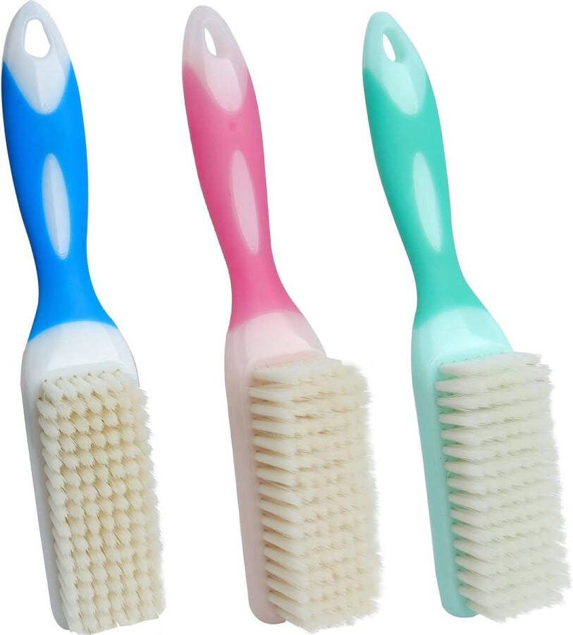 3 Stuk Reinigingsborstel Zachte Varkenshaar Borstel Huishoudelijke Schoenborstel Wasborstel Met Comfortabele Grip Draagbare Reiniging en Wassen Borstel