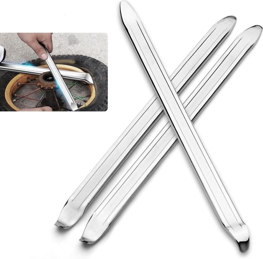 3 stuks 30cm -Reparatie van motorbanden -vervangende gereedschapsset band Koevoet velgbeschermersset universele Bandenonderhoud en onderhoudsassistentie- voor de meeste auto's motorfietsen (zilver)