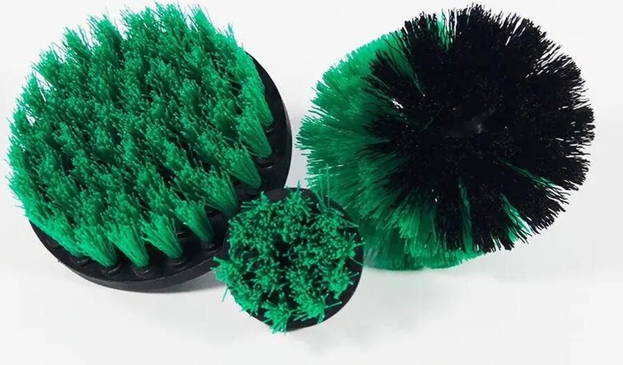 3 Stuks Boorborstelbevestiging Set Power Scrubber Borstel Met Boor Scrub Borstel Voor Het Reinigen Van Douches Kuipen Badkamer Tegel Grout Tapijt Groen