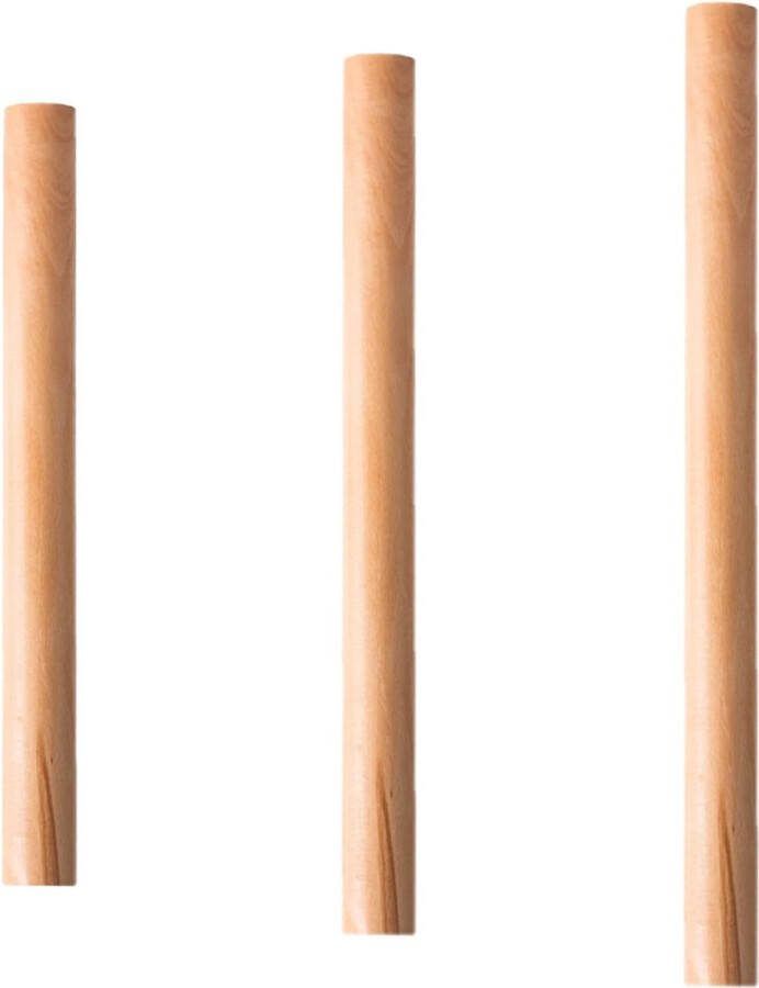 3 stuks deegrollers beukenhout houten pastahout professionele deegroller voor keuken houtkleur deegroller voor deeg gebak brood pizza koekjes en pannenkoeken (set van 3)