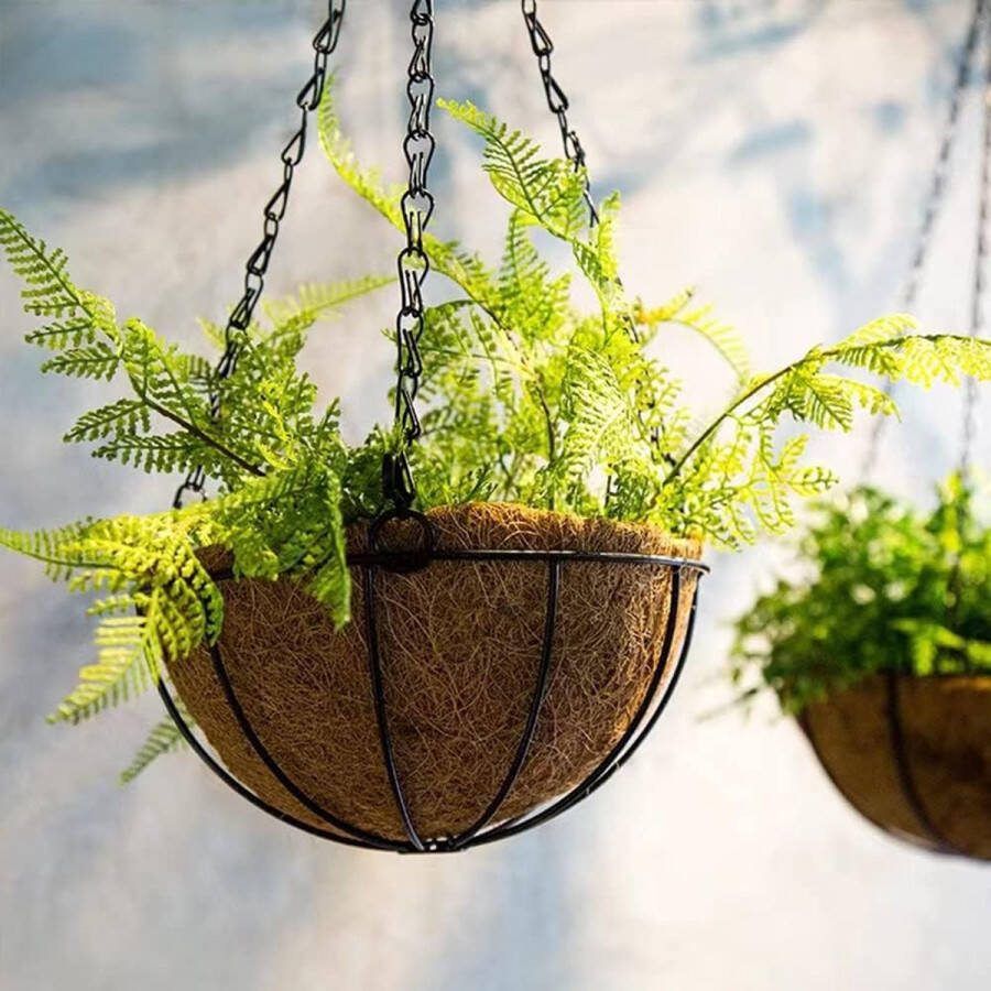 3 stuks hangmanden van metaal ronde hangmanden met kokoskussen voor binnen en buiten tuin veranda decoratie (25 cm)