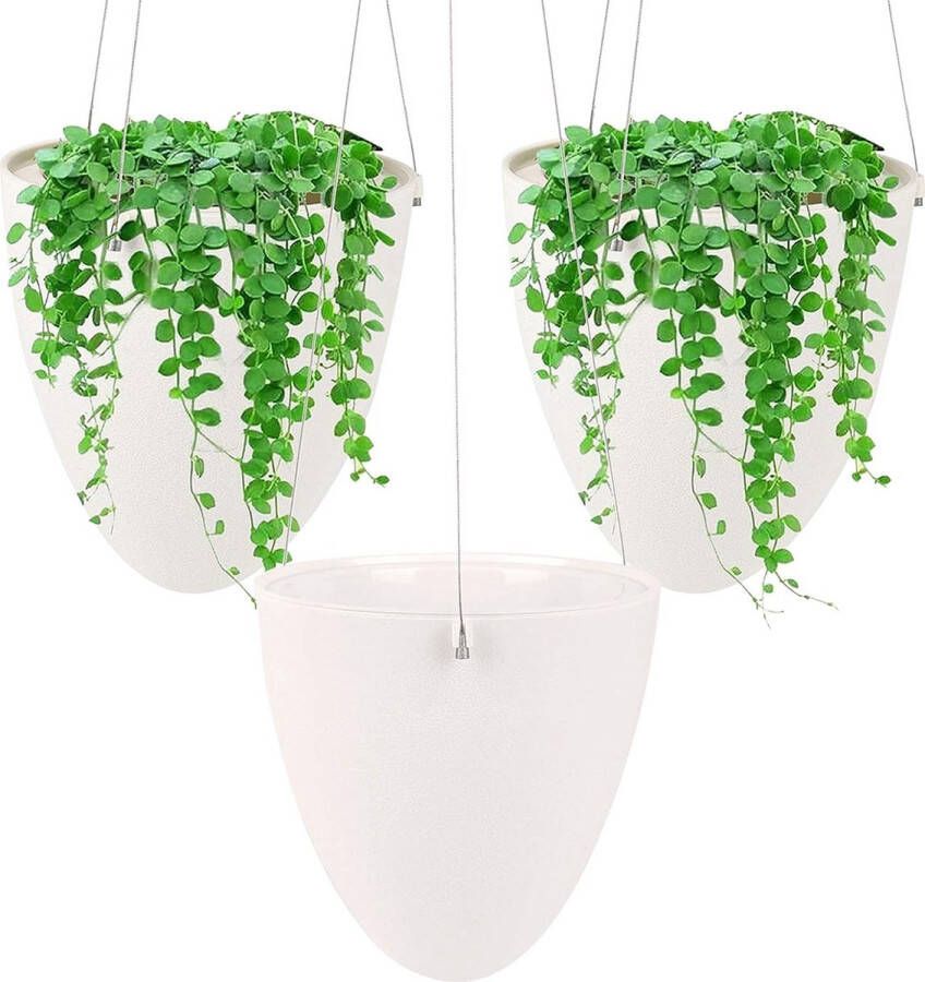 3 stuks hangplantenpotten bloemenhangers om op te hangen zelfbewaterende hangende plant plantenhouder plantenbak moderne decoratieve plantenhanger voor binnen en buiten 3 stuks