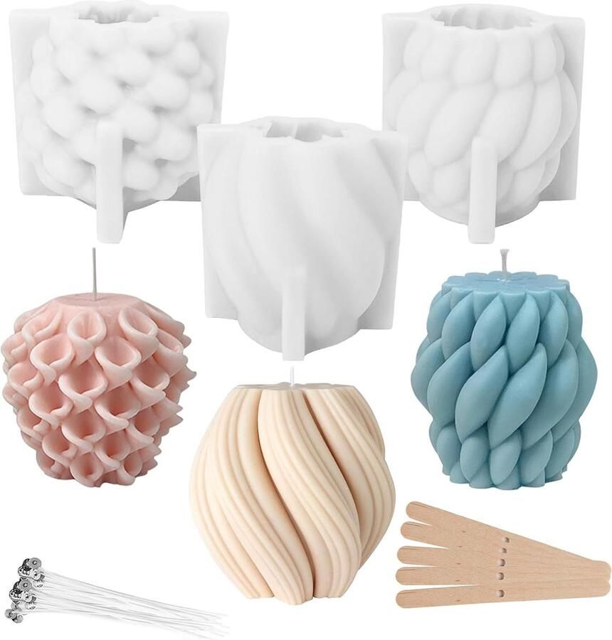 3 stuks kaarsvorm siliconen kaarsvormen om te gieten spiraal gietvorm kaarsenset siliconen vorm voor doe-het-zelf aromatherapie kaarsen handwerk ornamenten