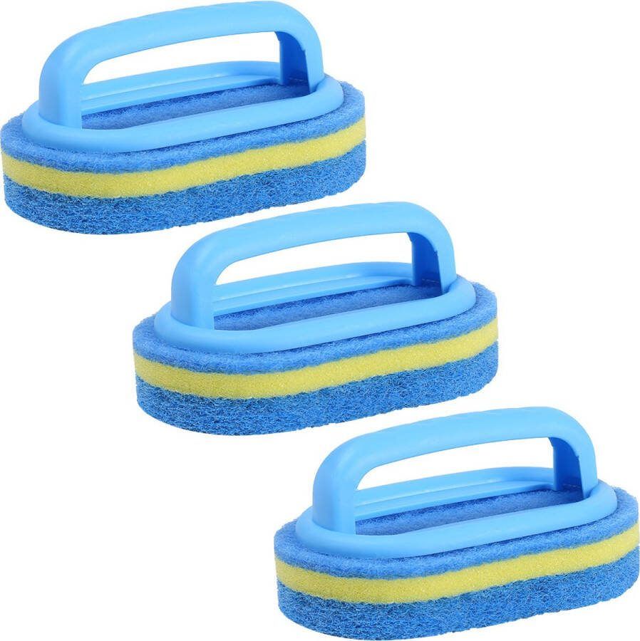 3 Stuks Keukenborstel Spons Schoonmaakborstel Met Handvat Draagbare Scrub Borstel Scrub Borstel Wandreiniging Bad Borstel Afwasborstel duurzaam anti schimmel ergonomisch schoonmaakborstel spons sponsborstel