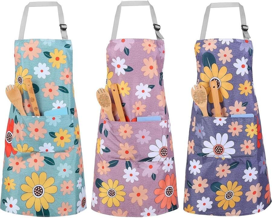 3 stuks kookschort dames kookschort keukenschort dames schort dames schort damesschorten voor keuken tuin en salon groen roze paars