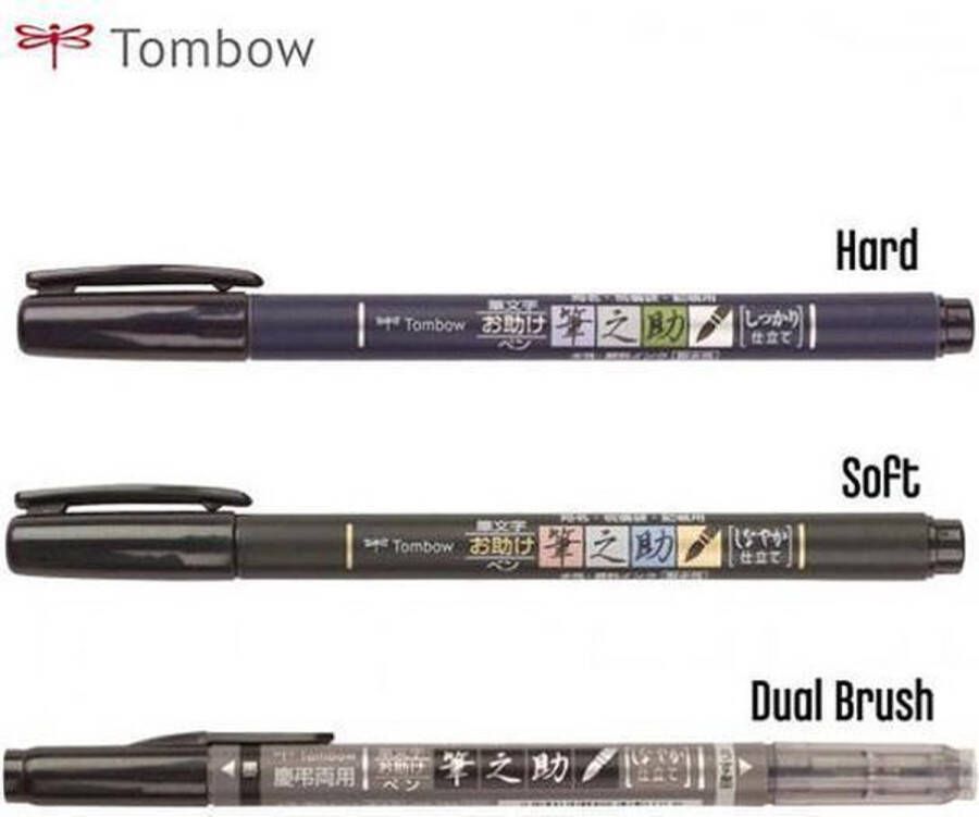 3 stuks Kwaliteits Handlettering Kalligrafie Brushes van Tombow + GRATIS 1 Handlettering Gel Pen verpakt in een handige Zipperbag.