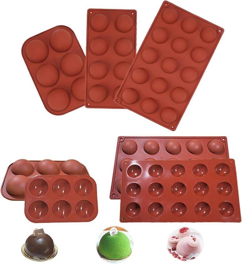 3 stuks siliconen vormen bol halve cirkel cakevorm siliconen vorm voor geleipudding voor cake gelei pudding snoep chocolade