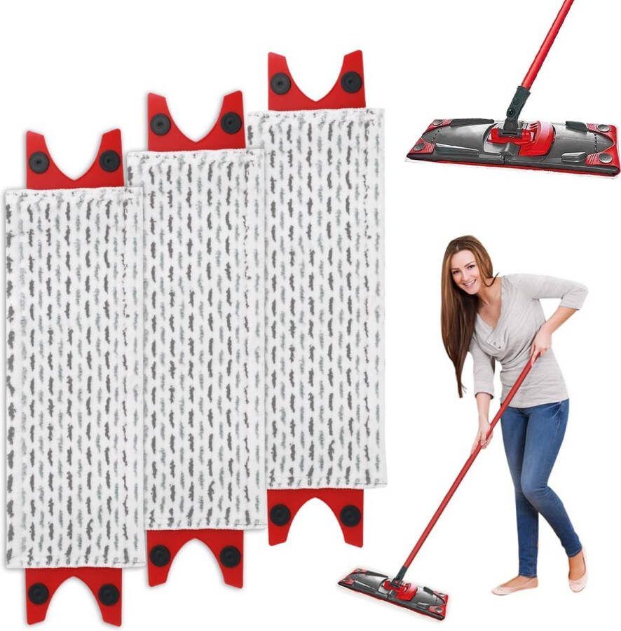 3 stuks vloerwisser mop reserveovertrek voor set voor Ultramax UltraMax Plus Easy Wring UltraMax microvezel wisserovertrek voor Ultramat Mop reserveonderdelen voor vlekken