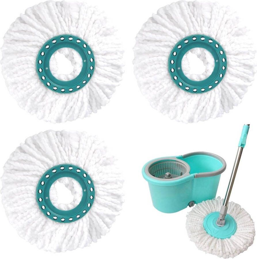 3 stuks vloerwisser vervangende overtrek mop Clean Twist Disc Mop Clean Twist Mop reservekop Mop Vervanging Mop Vervanging Mop Vervanging Wisser Cover Vloerwisser Cover Reserveonderdelen voor