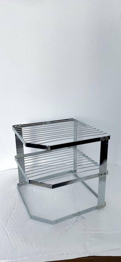 3 Tier Corner Shelf Organizer 2-Pack Metaal Keuken Aanrecht en Kast Opslagrek Borden Kopjes Gerechten Organisator