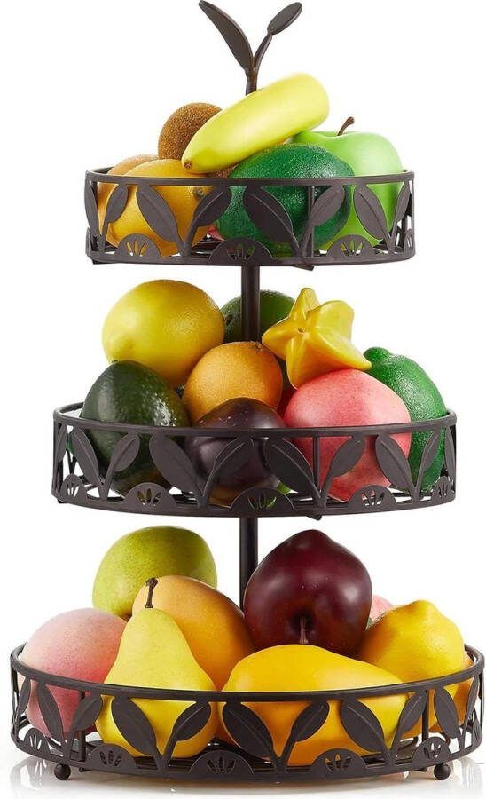 3 Tier Fruitmand Fruitschaal Houder Afneembare Fruit Opbergmanden Fruit Stand voor Keuken Counters en Aanrecht Decoratieve Eettafel toevoegd. friut basket