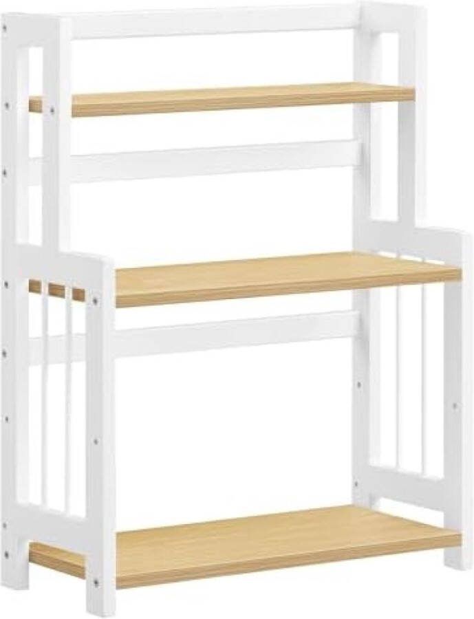 3 Tier Kruidenrek Keuken Plank Opbergrek Werkblad Bamboe Rek Keuken Eetkamer Kantoor Natuurlijke Eiken