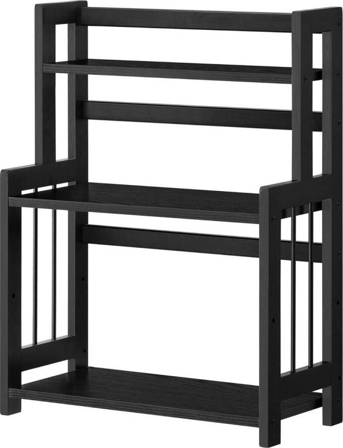 3 Tier Kruidenrek Opbergrek Keuken Bamboe Ebbenhout Zwart