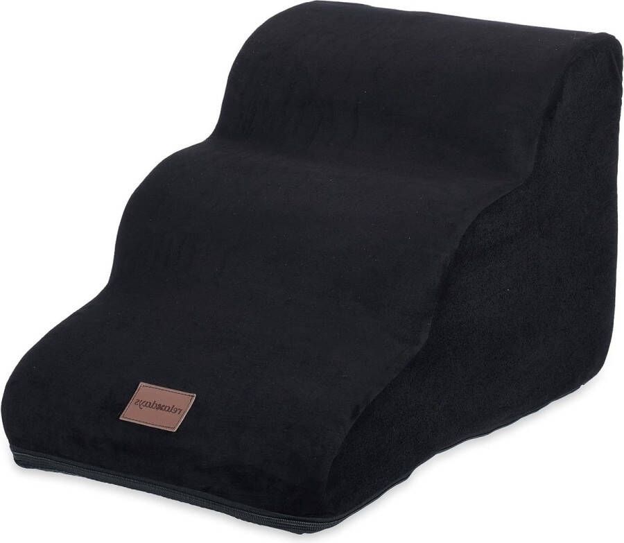 3-tredes hondentrap voor honden & katten Afmetingen 33 x 365 x 52 cm Zacht hondenopstapje voor bed of bank Kleur zwart
