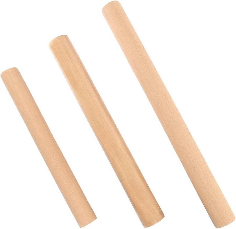 3 verschillende maten deegroller hout rolling pin voor deeg pizza koekjes fondant gebak