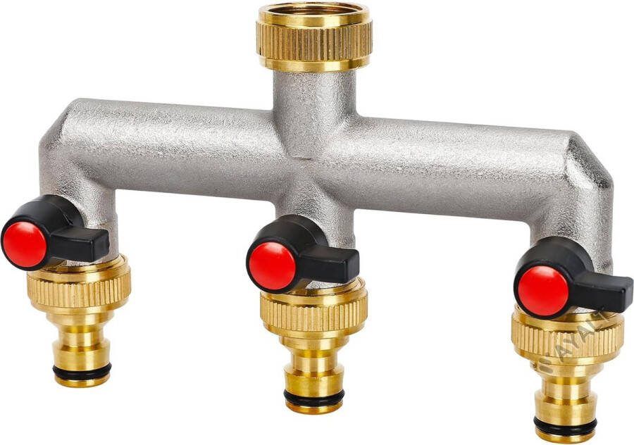 3-weg waterverdeler 3-weg verdeler water 3 4 inch messing wateraansluiting verdeler tuinslang met 3 4 inch adapter kogelkraan voor grote tuinirrigatie tuinslaapjes