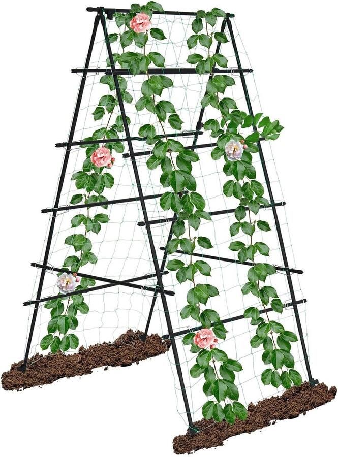 3 x 6 voet tuinspalier voor klimplanten A-frame tuintoren obelisk hekwerk roestbestendig metalen potplant klimondersteuning binnen en buiten