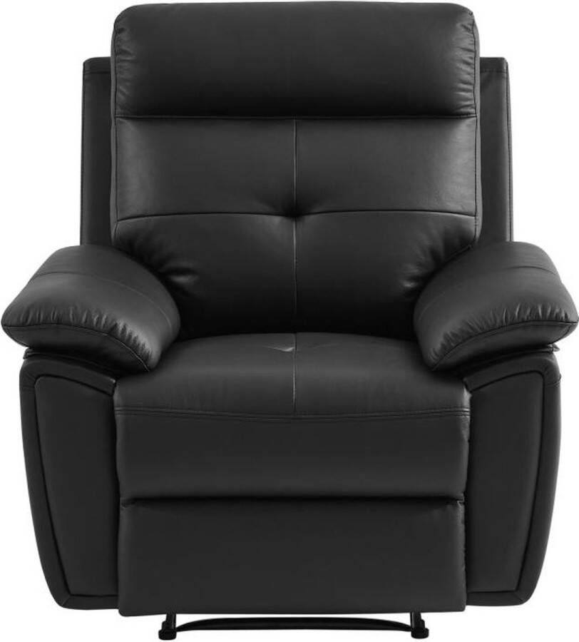 3-zits-relaxfauteuil van zwart leer VINETA L 99 cm x H 101 cm x D 92 cm