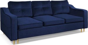 3-zits slaapbank van fluweel SORENI Nachtblauw L 226 cm x H 87 cm x D 94 cm