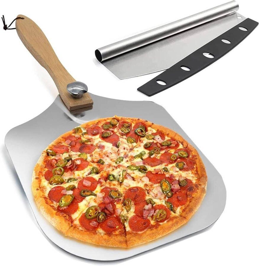30 cm Metalen Pizza Schep Aluminium Pizza Paddle met Opvouwbare Handvat