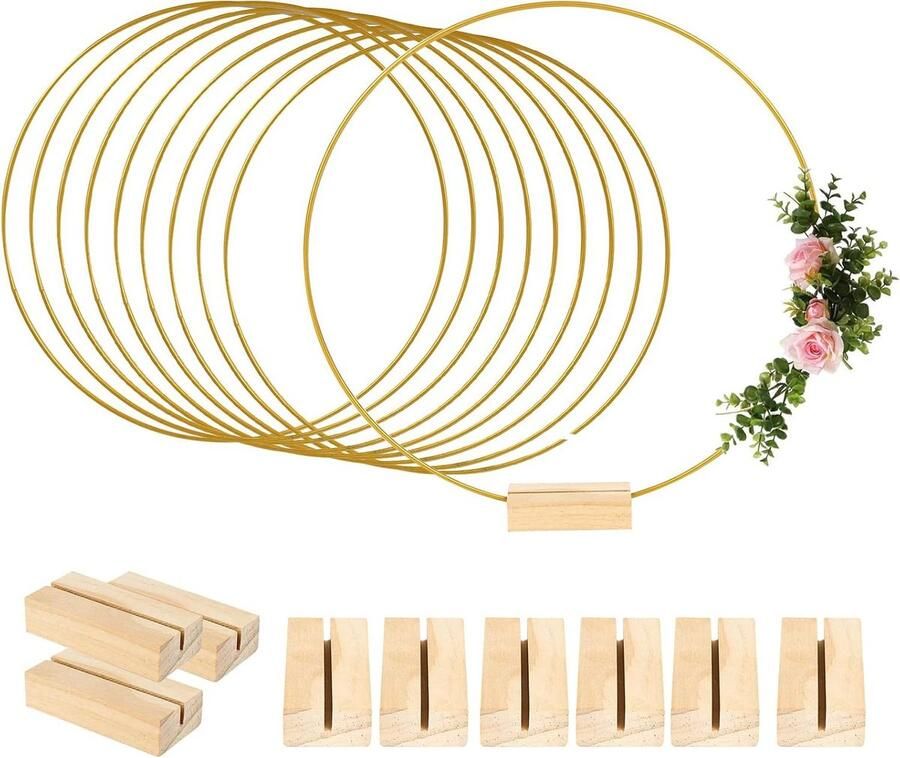 30 cm metalen ringen knutselen bamboe houten ringen hoepset dromenvanger-bloemenkrans deurkrans-wandbehang raamdecoratie doe-het-zelf