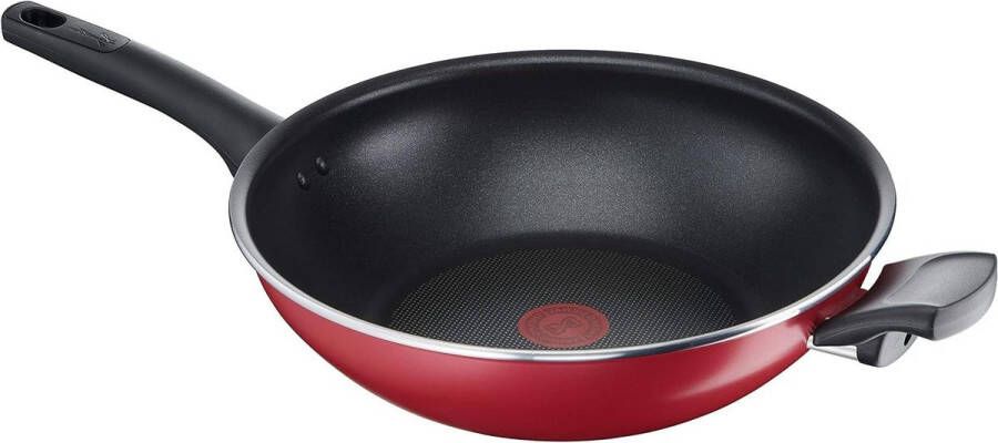 30 cm non-stick aluminium wokpan inductie gas en oven thermo-signaal-weergave titanium coating ergonomische bakeliet handgreep