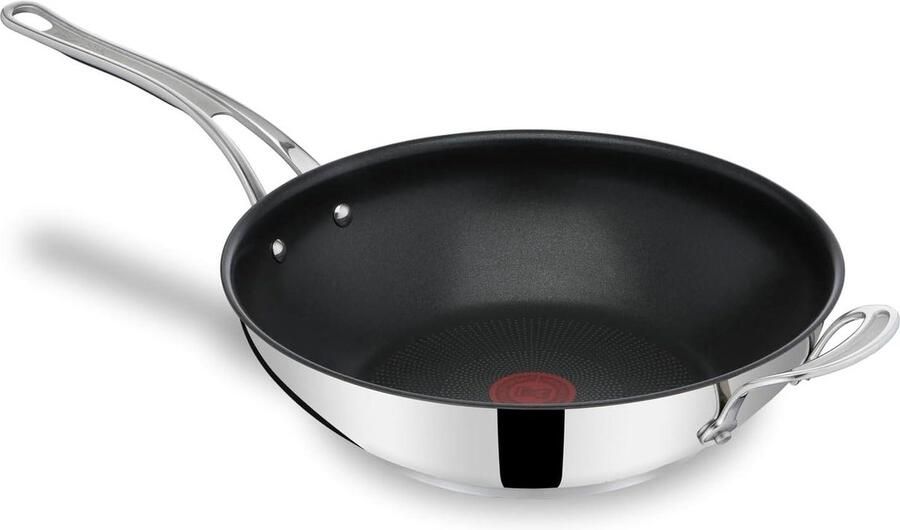 Wokpan 30 cm Geschikt voor inductie en oven Thermo-Signal Met RVS handgreep Duurzame coating