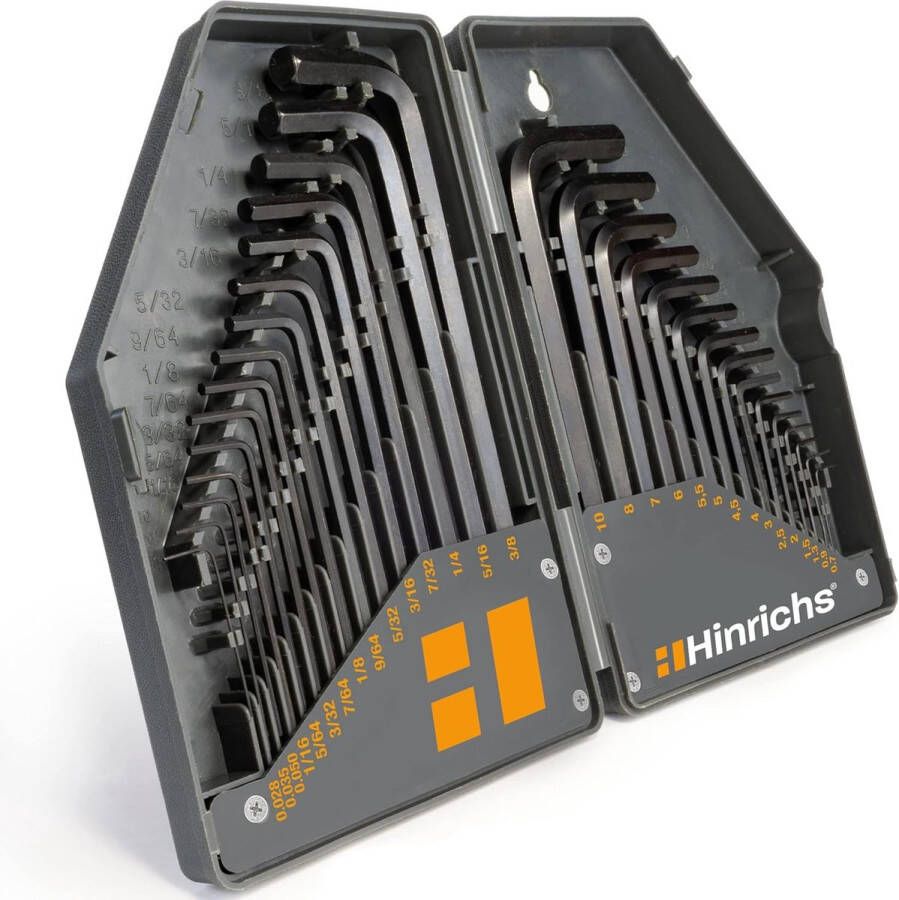 30-delige inbussleutel inch en metrisch zeskantsleutel set met box zeskant set voor fiets zeskant set incl. universeel mes Allen Key