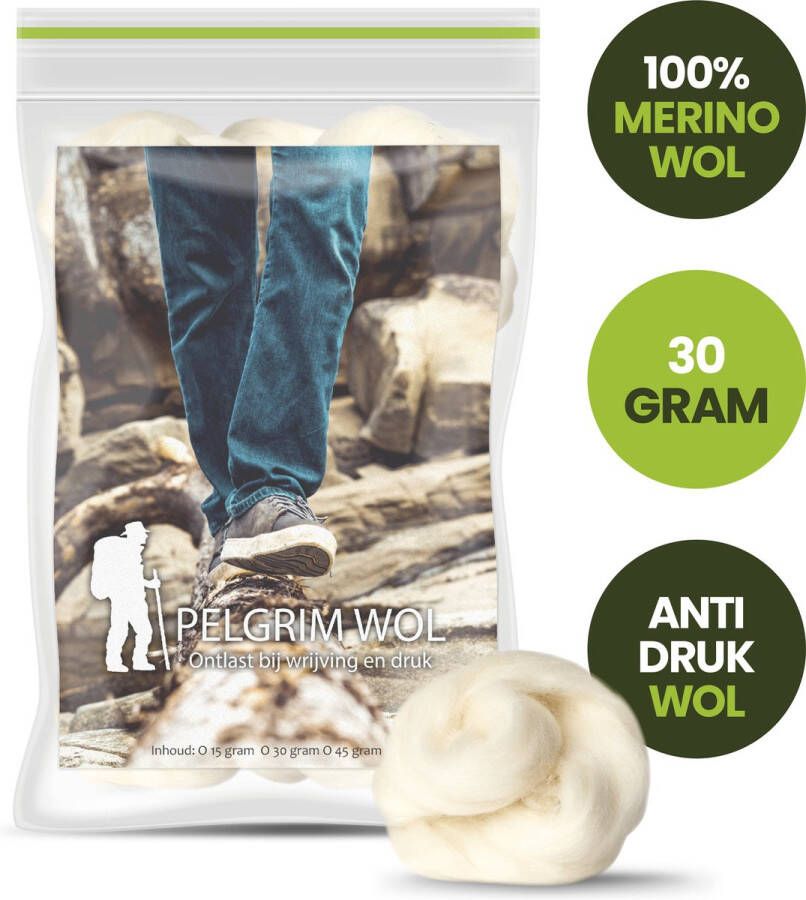 30 Gram Pelgrim Wol Antidruk Wandelwol Nummer *1* Anti Druk Wol Voor Voeten Natuurlijke Teenspreider en Blarenpleisters Wintertenen Hallux Valgus 100% Merino Wol Voorkomt en Verzacht Voetongemak- Meestal Volgende Dag Bezorgt