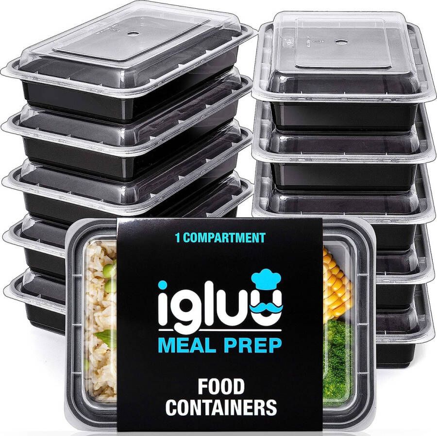 [30 Stuks] 1 Compartiment BPA Vrij Herbruikbare Meal Prep Containers Plastic Voedsel Bakjes met Luchtdichte Deksels Magnetron Vriezer en Vaatwasserbestendig Stapelbare Bento Box (828 ml)