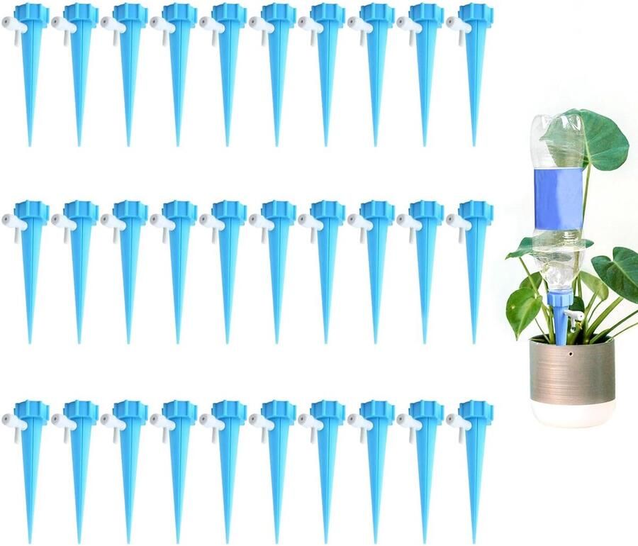 30 stuks automatische irrigatieset met langzaam ontgrendelbaar regelventiel instelbaar irrigatiesysteem voor potplanten planten bloemen irrigatie plantenirrigatie (30 stuks)