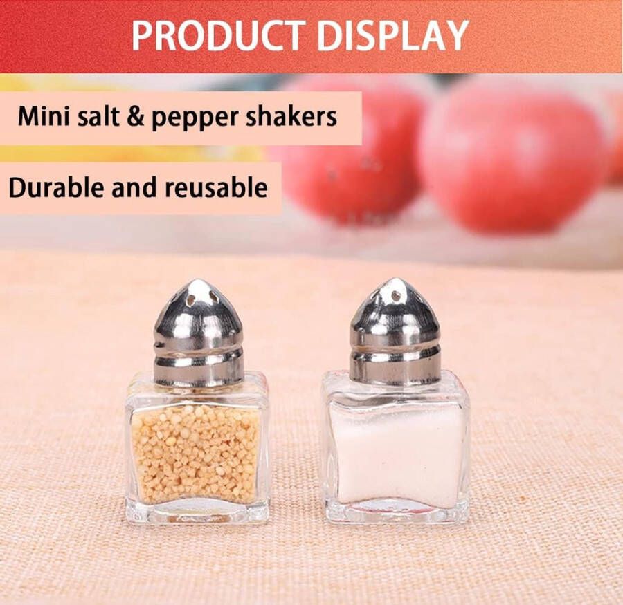 30 stuks mini kruidenshakers kleine zoutpeper glazen shaker met mesh top kruidenpotten containers flessen kruiden organizer dispenser (vierkant)