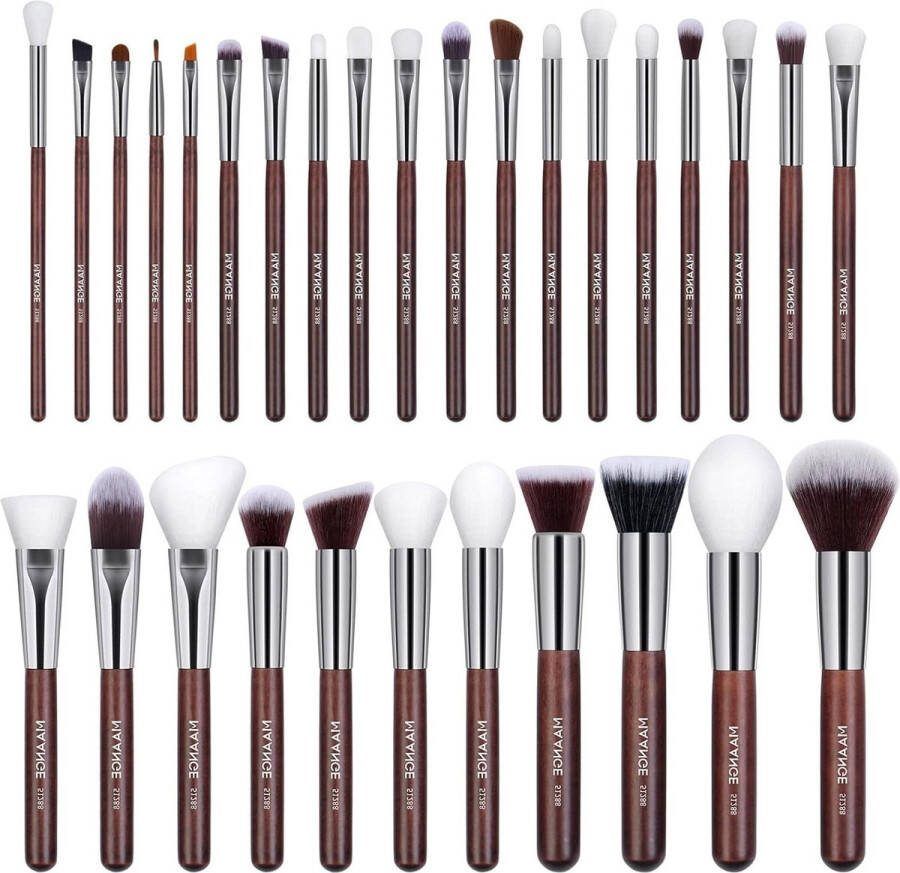 30 stuks professionele make-upkwasten set premium synthetische kabuki foundation blush poeder oogschaduw