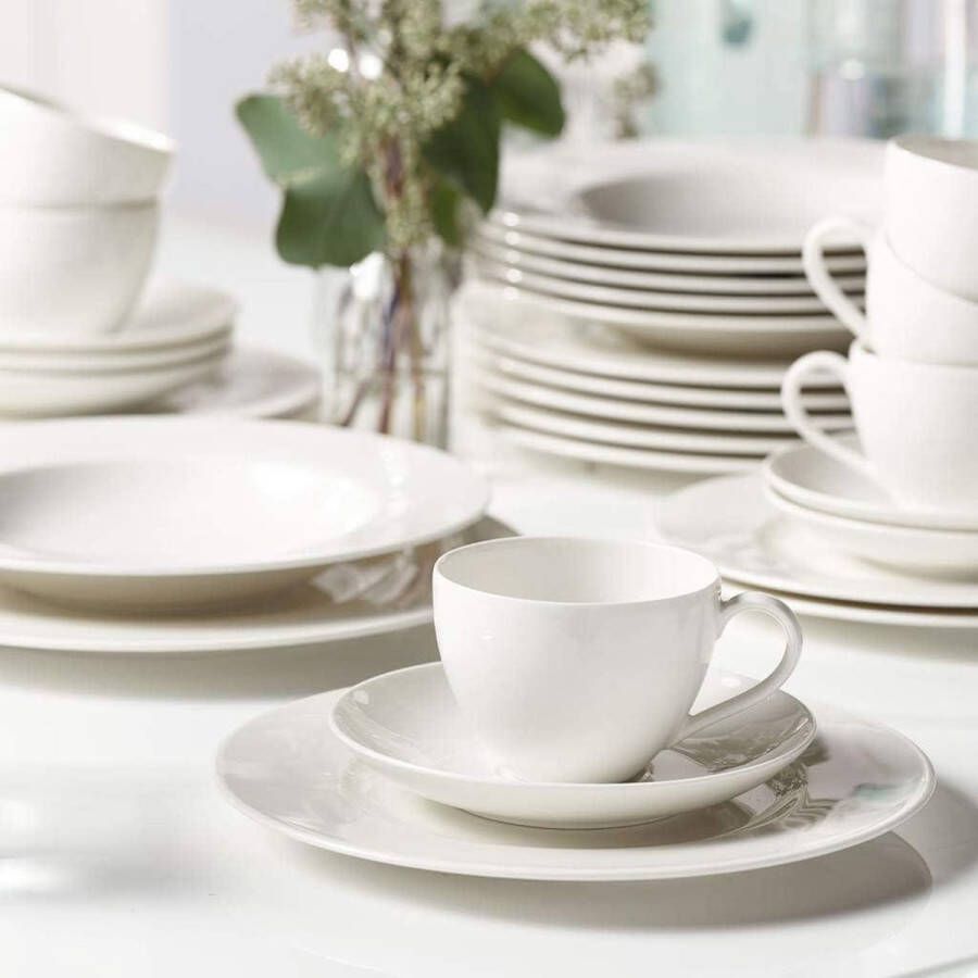 30 stuks wit serviesgoed Vaatwasmachinebestendig en magnetronbestendig Koffieservies en keramiek borden kopjes Premium porselein