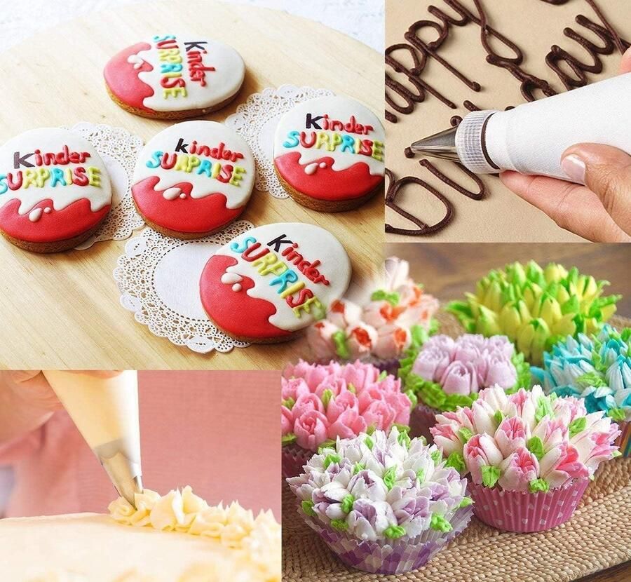 300 kleine-middelgrote grote wegwerp spuitzakken herbruikbare spuitzak voor fondanttaarten en cupcakes S + M + L spuitzakken wegwerp