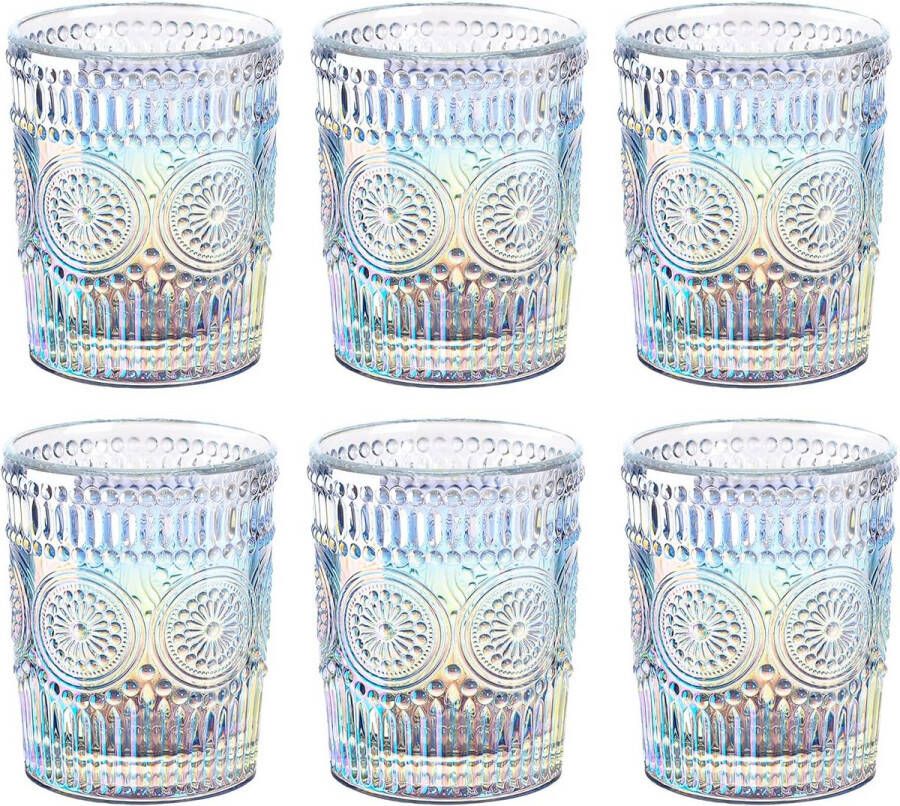 300 ml regenboog waterglazen tumbler glazen kleurrijke set van 6 glanzende drinkglazen romantisch voor water drank cocktail thee sap