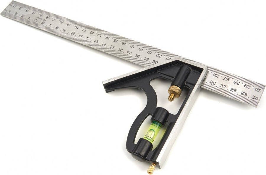 Hbm 300 mm verstelbare combinatie winkelhaak met libel