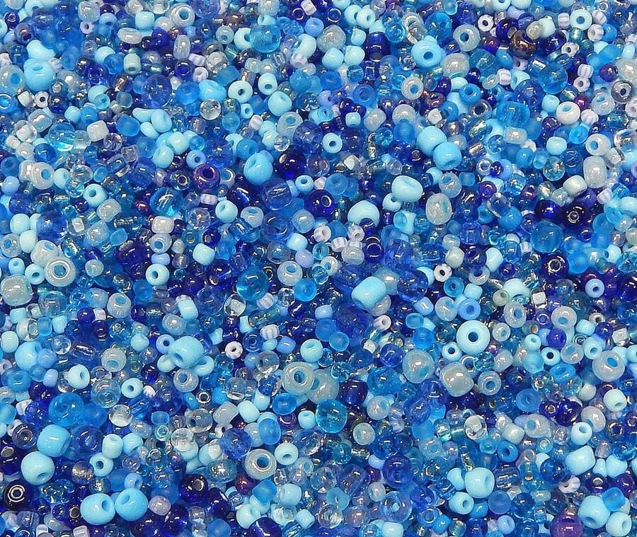 3000 stuks glazen rocailles kralen 2 mm 3 mm 4 mm rond pony kralen gemengde grootte kleur mix zaadkralen (blauw)