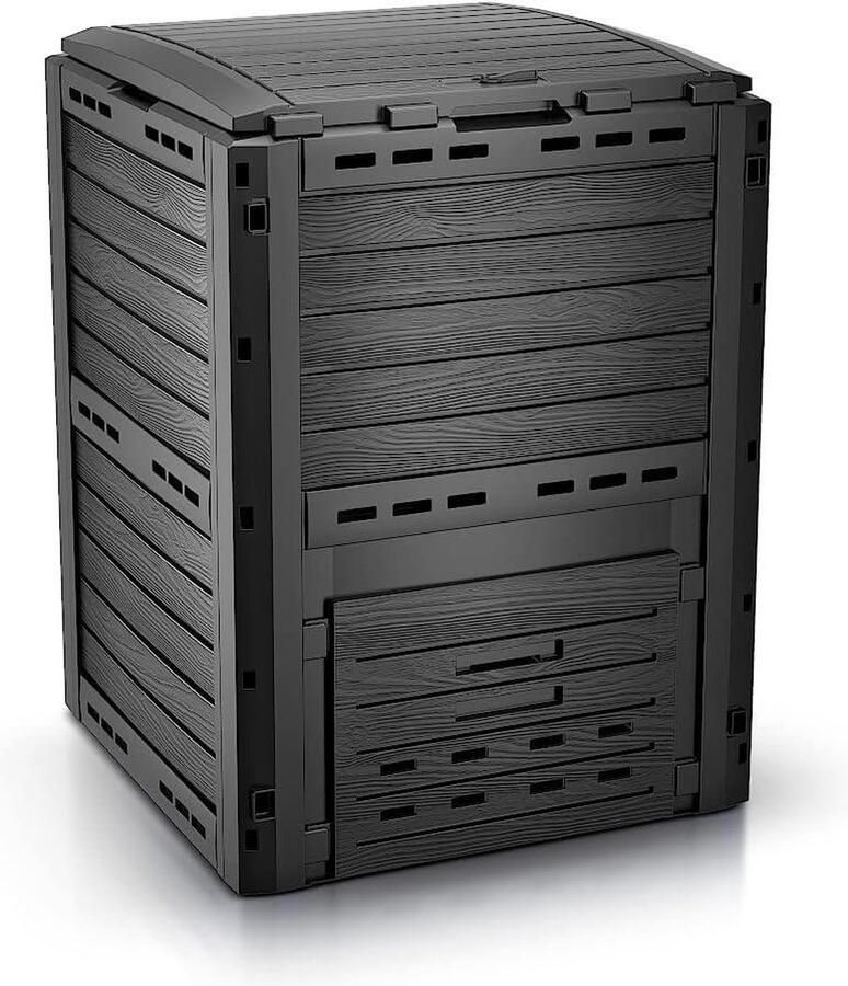 300L Plastic Composter Zwart Outdoor Compostbak voor de Tuin