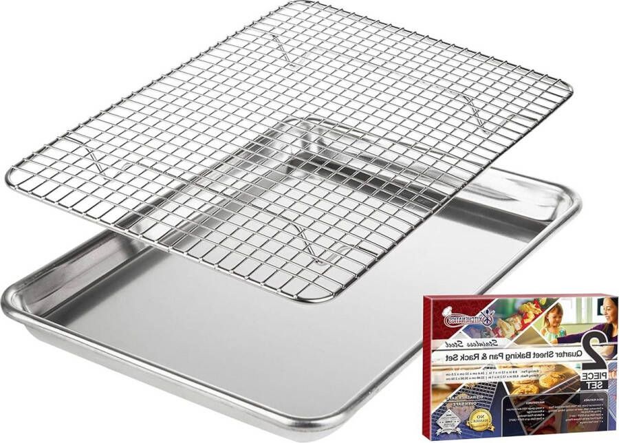 304 (18-8) roestvrij stalen koelrekken roestbestendig niet giftig vaatwasmachinebestendig voor een lange levensduur 244 cm x 3302 cm kwartkook vel bakplaat en rek sheet pan extender