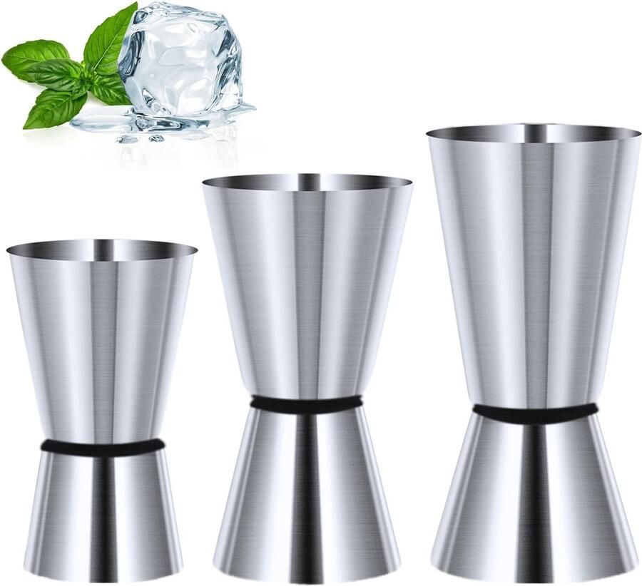 30 60 ml & 25 50 ml & 15 30 ml set 3-delig 304 roestvrij staal Jigger Spirit maatbekerset Cocktail maatbekerset Whiskey Shot maat voor Gin Shot maatbeker voor